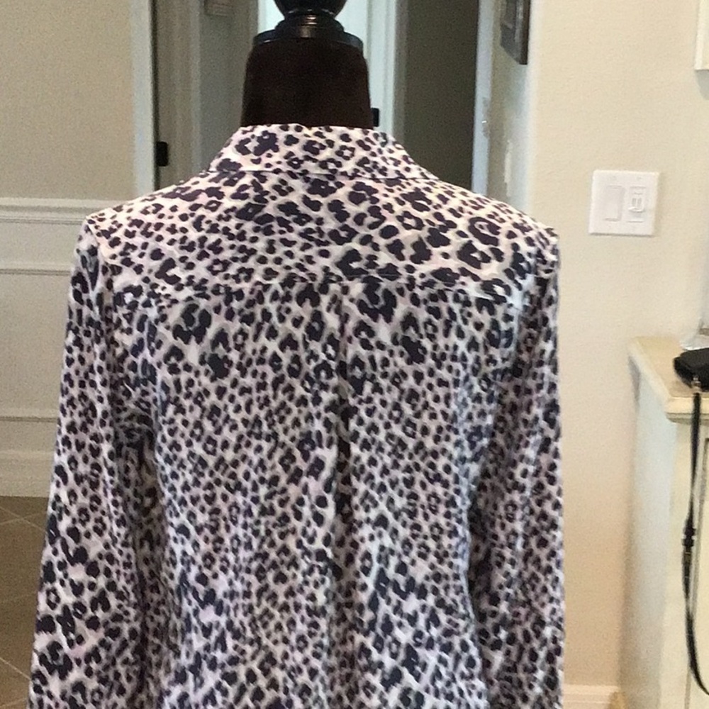 Equipment Button Down Leopard Print Top, Silk, Si… - image 5